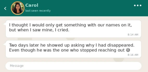 Conversation about him reaching out again
