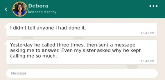 Conversation about him reaching out again